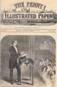 The front page of The Penny Illustrated Paper, dated March 19th, 1870 - just four days after Dickens' final public reading. 