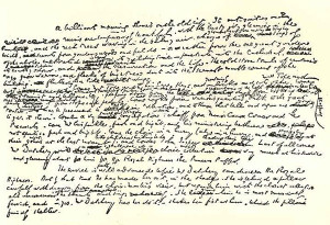 A page from Dickens' unfinished manuscript of The Mystery of Edwin Drood. 