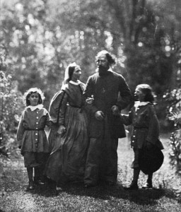 Tennyson with his wife and sons in the 1860s. 