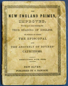 Our holding of an early 19th century edition of the New England Primer. See it here>