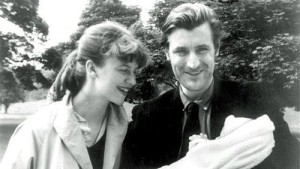 A happy Plath and Hughes after the birth of their daughter, Freida, in 1960. 